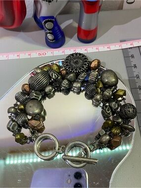 Bronze Rings Men unbranded | Jewelry | Mixed Metallic Cluster Bracelet Olive Green ...